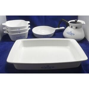 Vintage pyrex Corning Ware blue cornflower Lot Of 6. * Pre -Owned*